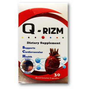 Q-RIZM DIETARY SUPPLEMENT SUPPORTS CARDIOVASCULAR HEALTH ( COENZYME Q10 120MG + VITAMIN D3 10MG ) 30 CAPSULES